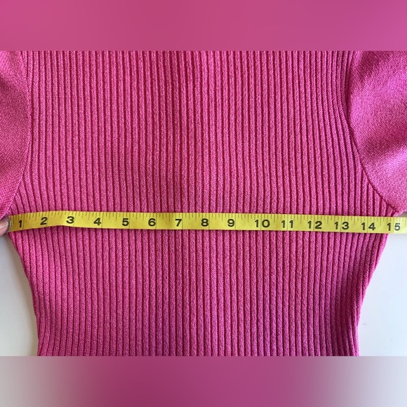 Vintage 70s Dolphin California Hand Knit Pink Maxi Gown Dress w/ Slit - Picture 9 of 14